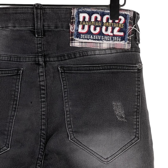 DSQUARED2 Jeans Mens 34x32 Cool Guy Slim Stretch Black Denim Made in Italy Rip - Picture 8 of 13